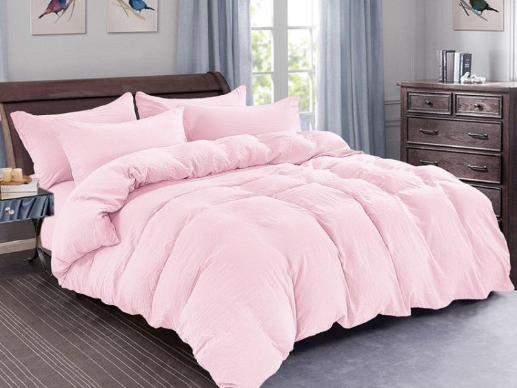 Постельное белье из жатого микросатина АЛЬВИТЕК FLUPPY SLEEP-009 розовое 70х70 (2шт) 2-спальное