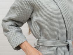 Халат женский вафельный NUSA M серый