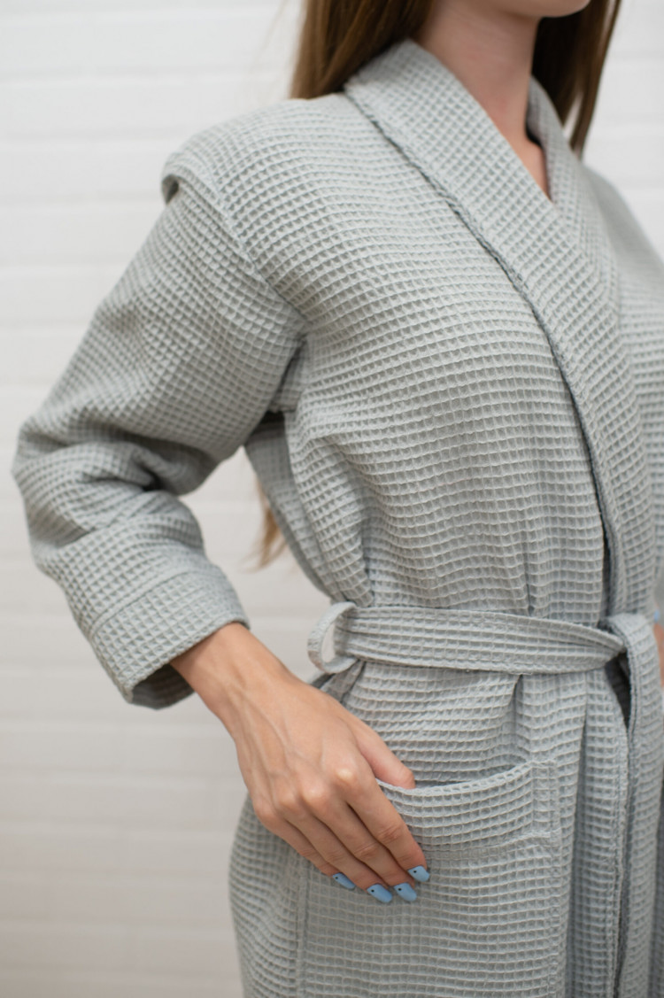 Халат женский вафельный NUSA M серый