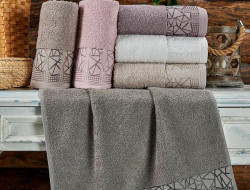 Набор полотенец махровых GLASS TWO DOLPHINS 70х140 (6шт)