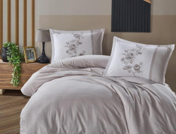 Постельное белье из DELUXE DARK ранфорса KARVEN N028 SUAVE GREY V-6 50х70 (2шт) 1,5-спальное