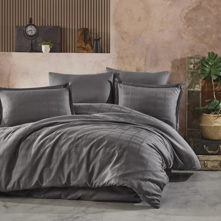Постельное белье из сатина де люкс KARVEN N045 MARSELA V-3 GREY 50х70 (2шт), 70х70 (2шт) семейное