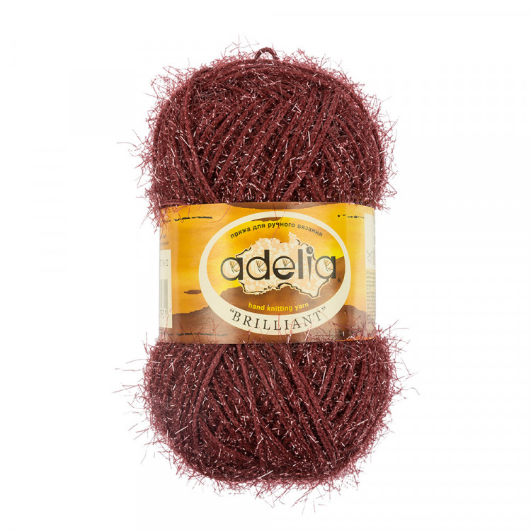 Пряжа ADELIA BRILLIANT №32 бордовая 100% полиэстер, 10 шт х 50 гр, 90 м +/- 5 м