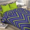 Постельное белье из поплина ЭТЕЛЬ ЗИГЗАГИ зелено-синее 1,5-спальное