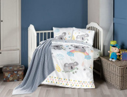 Постельное белье для малышей из сатина с пледом KARVEN 3D DIGITAL D040 KOALA