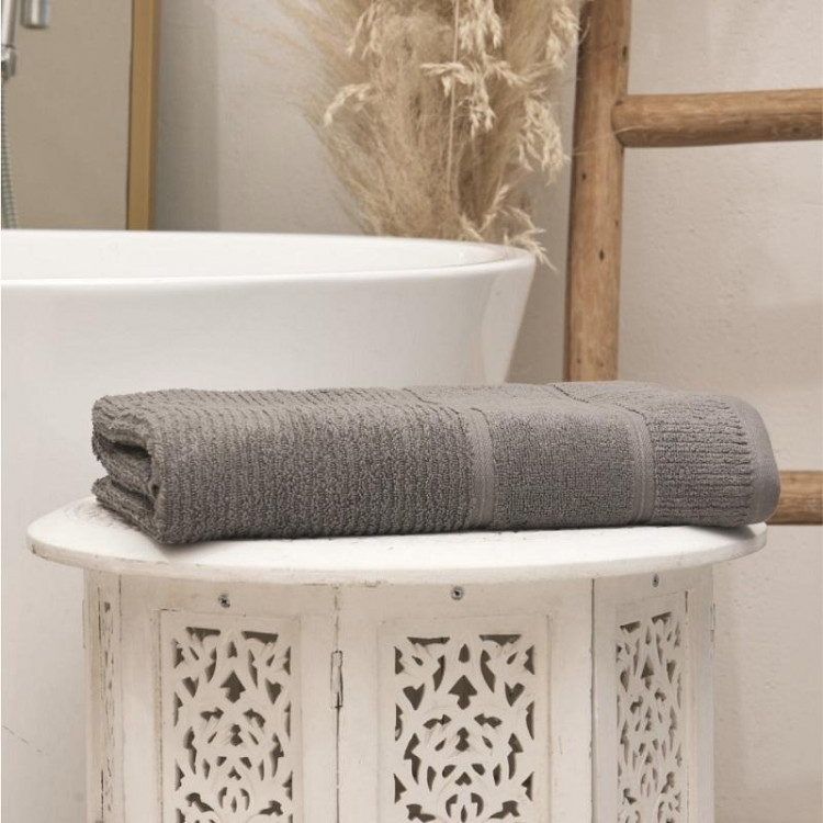 Полотенце махровое TAC DORA GRAY серое 50х90