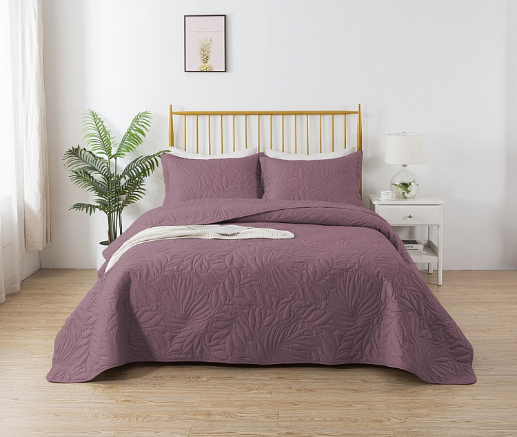 Покрывало с наволочками тонкое из микрофибры TANGO TRM MARRAKECH баклажан 240х260