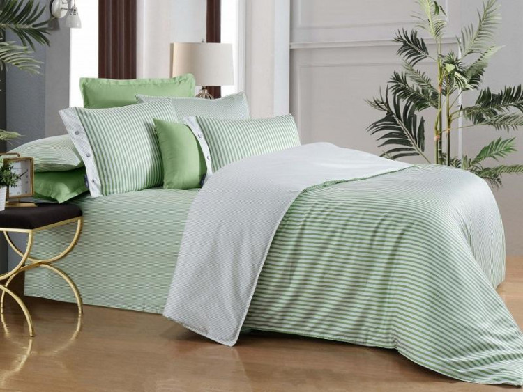 Постельное белье из сатина де люкс SAREV N140 TOMMY V4-YESIL 50х70 (4шт) евро