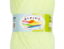 Пряжа ALPINA VERA №04 светло-зеленая 55% акрил, 45% хлопок 5 шт х 100 гр, 280 м +/- 15 м