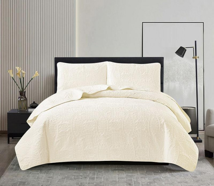 Покрывало тонкое велюровое TANGO CASABLANCA кремовое 180х240