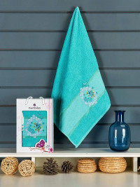 Полотенце махровое BRENTIS бирюзовое 50х90 в коробке