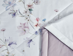 Постельное белье из египетского хлопка Premium с летним одеялом ASABELLA Цветочный йогурт 50х70 (2шт) евро