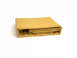 Простыня на резинке из сатина KARVEN P898 золотая 100х200х33 с наволочкой 50х70