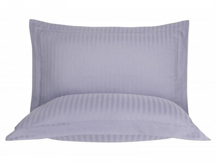 Набор наволочек из страйп сатина KARVEN E030 сиреневый 50х70 (2шт)