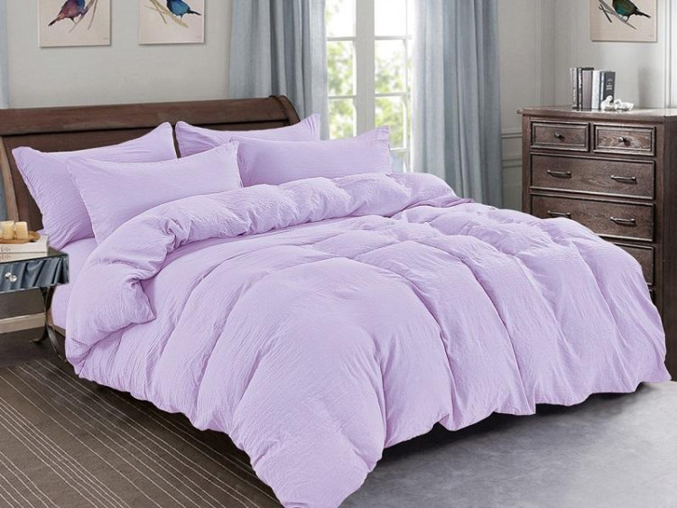 Постельное белье из жатого микросатина АЛЬВИТЕК FLUPPY SLEEP-021 лиловое 70х70 (2шт) 2-спальное