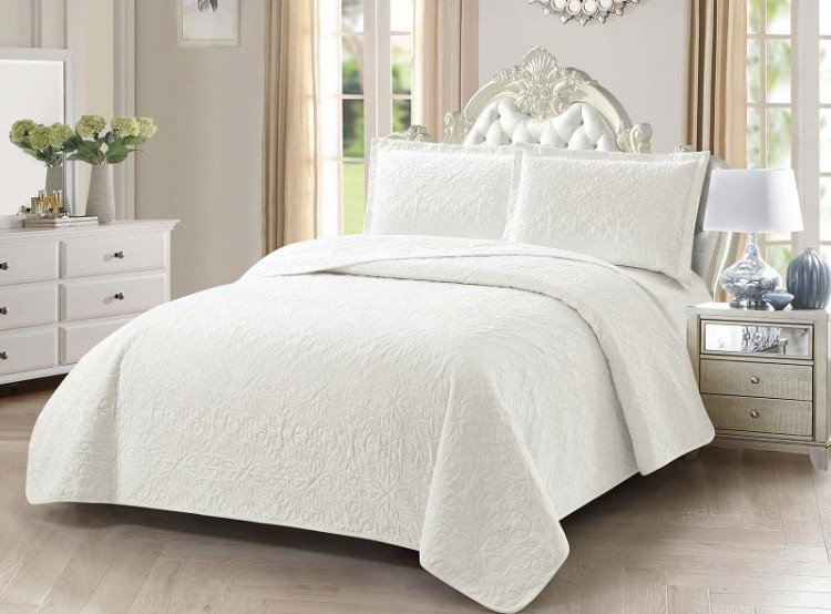 Покрывало тонкое велюровое TANGO CASABLANCA белое 180х240