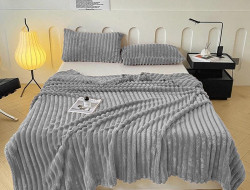 Плед фланелевый CRISTELLE STRIPE PREMIUM серый 200х220