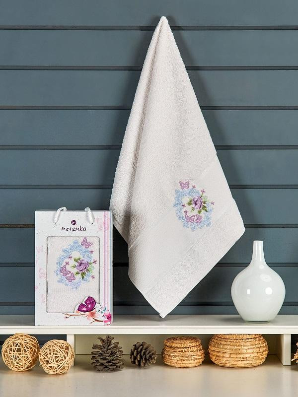 Полотенце махровое BRENTIS кремовое 50х90 в коробке