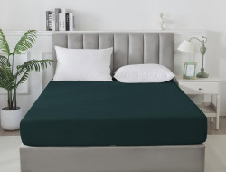 Простыня на резинке сатиновая TANGO Soho зеленая 160х200х30