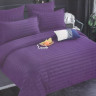 Постельное белье на резинке из страйп-сатина ПАНДОРА фиолетовое евро