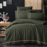 Постельное белье из DELUXE DARK ранфорса KARVEN N028 ALISA DARK GREEN 50х70 (2шт) 1,5-спальное