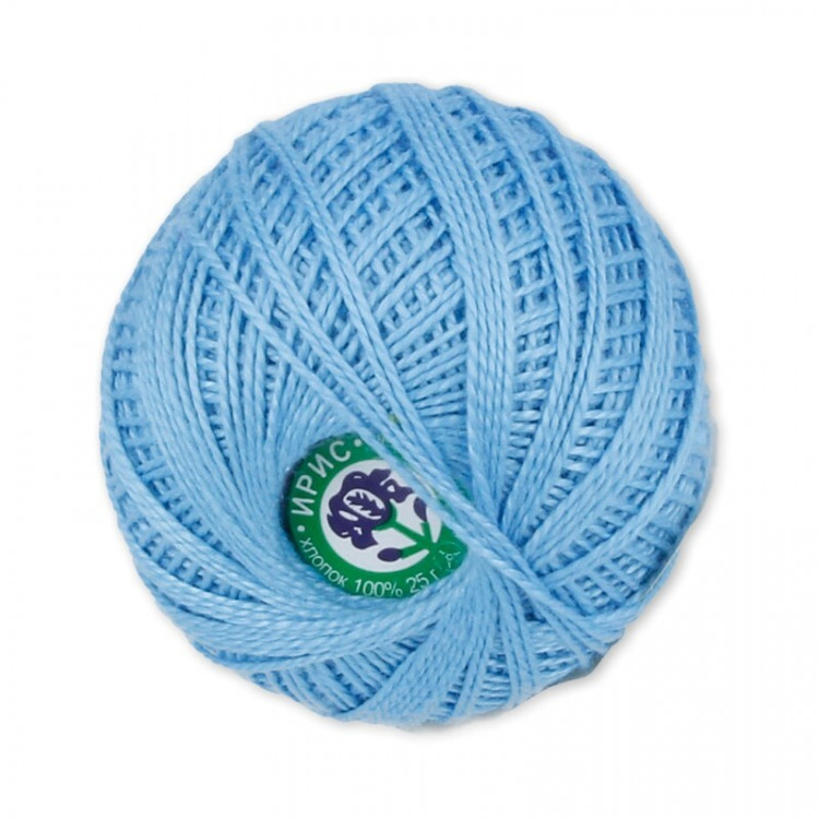 Пряжа СПБ ИРИС №2706 голубая 100% мерсеризованный хлопок 20 шт х 25 гр, 150 м
