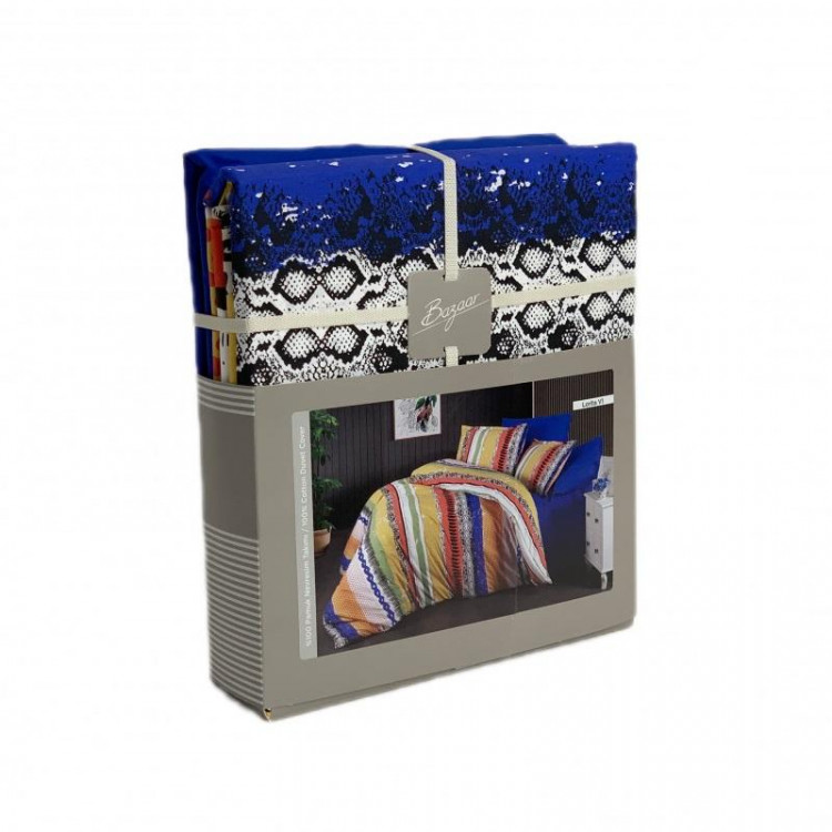 Постельное белье из ранфорса в ПВХ SAREV BAZAAR N307 LORITA V1-MAVI 50х70 (2шт) евро