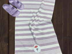 Полотенце махровое хлопковое с бахромой KARVEN H3275 ПЕШТЕМАЛЬ V1 лиловое 50х100