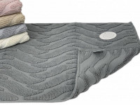 Коврик для ног махровый хлопковый KARVEN KV434 WAWE gri 50х80