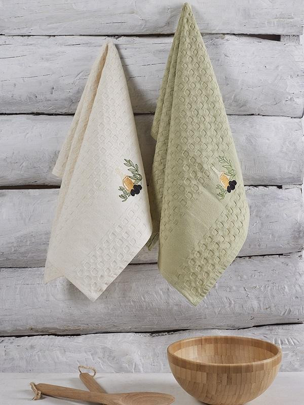 Набор кухонных вафельных полотенец KARNA BELDI V2 45х65 (2шт)