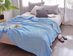 Плед однотонный из микрофибры TANGO ALLEGRIA AL-11 голубой 200х220