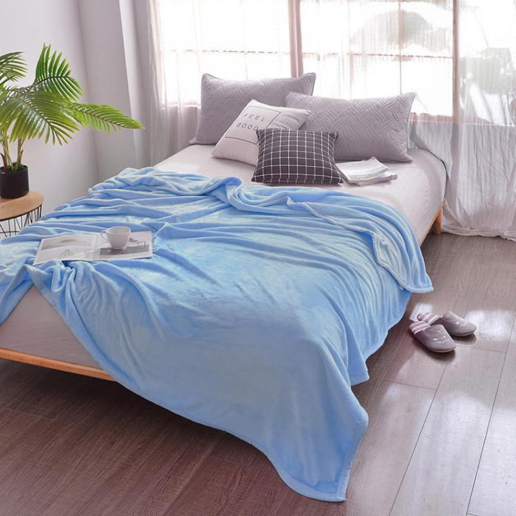 Плед однотонный из микрофибры TANGO ALLEGRIA AL-11 голубой 200х220