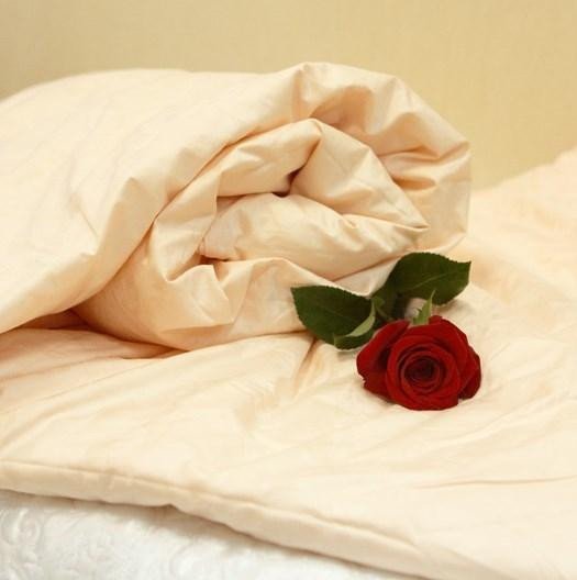 Одеяло шелковое KINGSILK ЭЛИТ персиковое 200х220 теплое