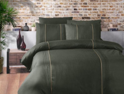 Постельное белье из DELUXE DARK ранфорса KARVEN N028 ELEGANT DARK GREEN 50х70 (2шт) 1,5-спальное