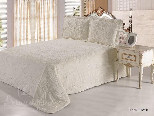 Покрывало из искусственного меха CLORIS ЛЮКС V2 молочное 220х240Н