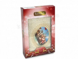 Полотенце махровое хлопковое KARVEN HS1710 REBEKA НОВЫЙ ГОД V2 бежевое 50х90