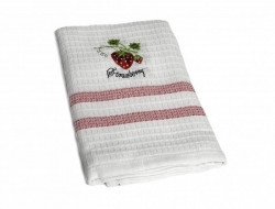 Набор кухонных полотенец вафельных хлопковых KARVEN HM779 КЛУБНИКА V7 красный 50х75 (12шт)