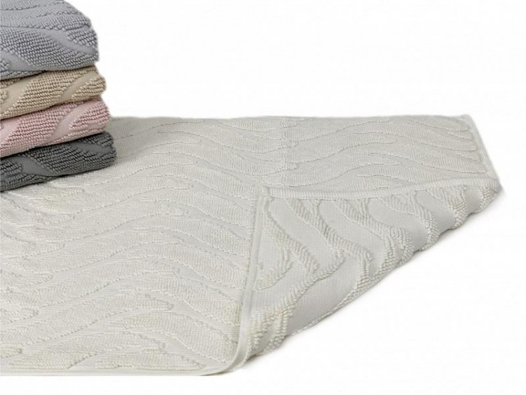 Коврик для ног махровый хлопковый KARVEN KV434 WAWE krem 50х80