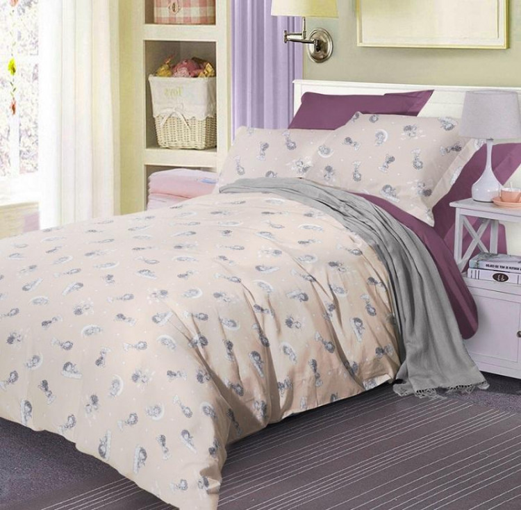 Постельное белье двухстороннее из сатина SAILID BL-31-1 1,5-спальное