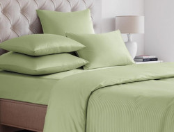 Простыня на резинке из сатина SAILID SL-7-180 светло-зеленая 180х200х25