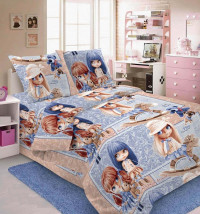 Детское постельное белье из бязи двухстороннее АЛЬВИТЕК ПА-1-ЛУЧШАЯ ПОДРУГА