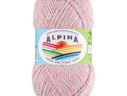 Пряжа ALPINA SHEBBY №08 коралловый-голубой 100% хлопок 10 шт х 50 гр, 150 м +/- 7 м