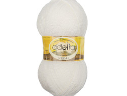 Пряжа ADELIA LEDA №210 белая 99% акрил, 1% люрекс, 5 шт х 100 гр, 340 м +/- 8 м