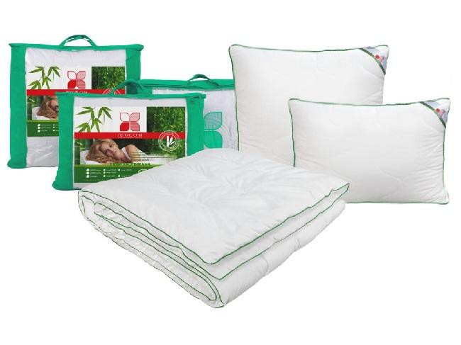 Подушка из бамбука стеганая Легкие Сны ТРОПИКАНА 68х68 средняя