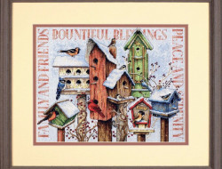 Набор для вышивания DIMENSIONS 70-08863 Зимние скворечники 35x27 см