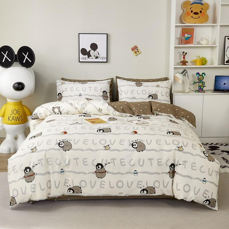 Постельное белье из сатина TANGO пингвины 50х70 (1шт) и 70х70 (1шт) 1,5-спальное