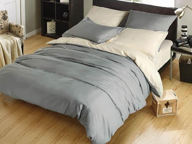 Постельное белье двухстороннее из полисатина ROSETE S-8 1,5-спальное