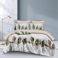 Постельное белье из микросатина TANGO зеленые листочки 50х70 (1шт), 70х70 (1шт) 1,5-спальное