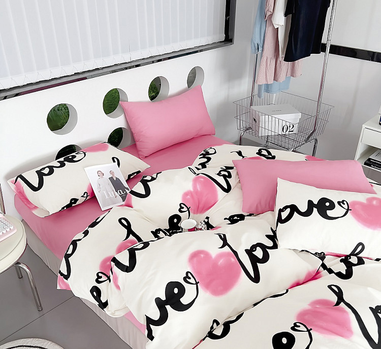 Постельное белье из сатина TANGO признание в любви 70х70 (2шт) 2-спальное