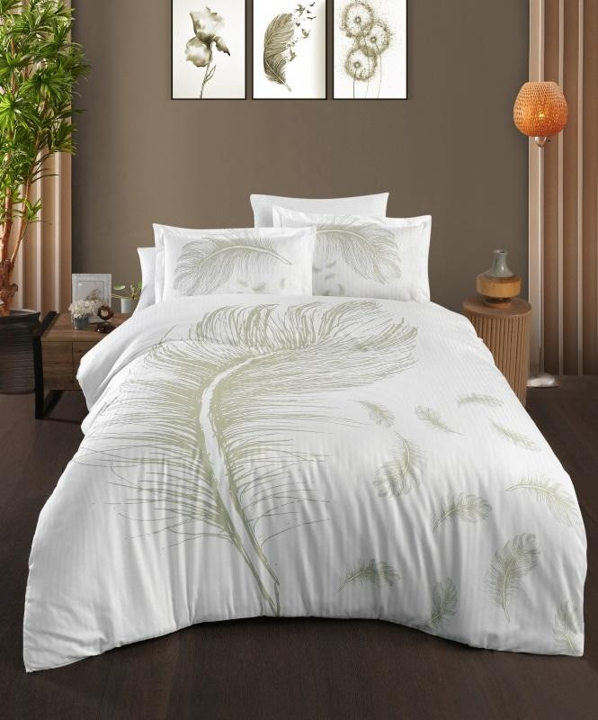 Постельное белье из страйп сатина с цветным принтом KARVEN N250-SB014 50х70 (2шт), 70х70 (2шт) евро